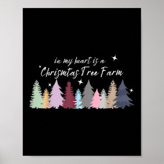 Póster En Mi Corazón Hay Una Granja De Árboles De Navidad