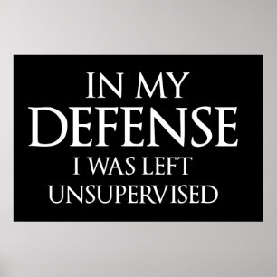 Póster En Mi Defensa Me Dejé Sin Supervisión Graciosa