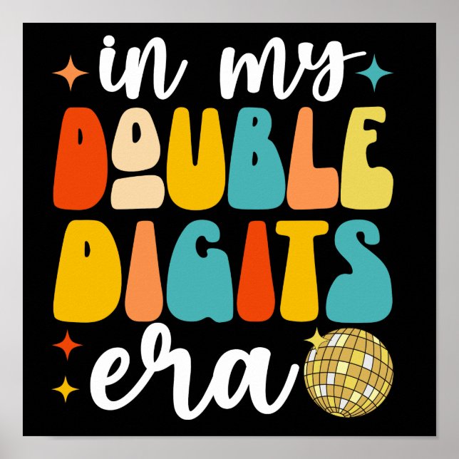 Póster En mi doble dígito era divertida 10 cumpleaños (Frente)