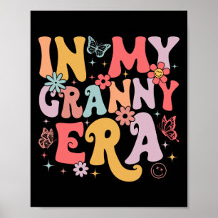 Póster En mi época de abuela Groovy Retro Día de la Madre