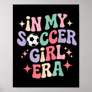 Póster En Mi Era de Chica de Fútbol Camiseta Groovy Fútbo