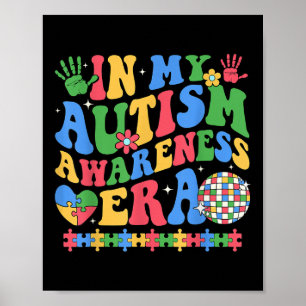 Póster En mi era de conciencia del autismo, retro disco e
