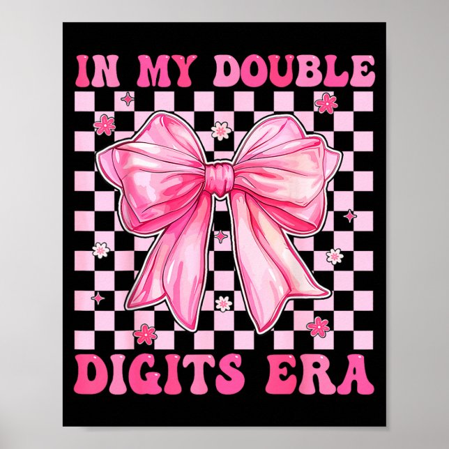Póster En Mi Era De Doble Dígito Coquette Lazo 10 Cumplea (Frente)
