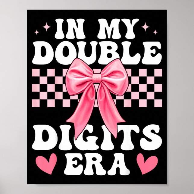 Póster En Mi Era de Dobles Dígitos Cumpleaños 10 Coquette (Frente)