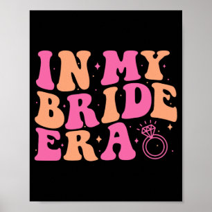 Póster En mi era de novia Groovy Bachelorette Wedding Par