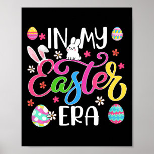 Póster En mi era de Pascua colorida caza de conejitos en