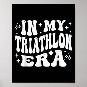 Póster En Mi Era De Triatlón Divertido Nadador Ciclismo C