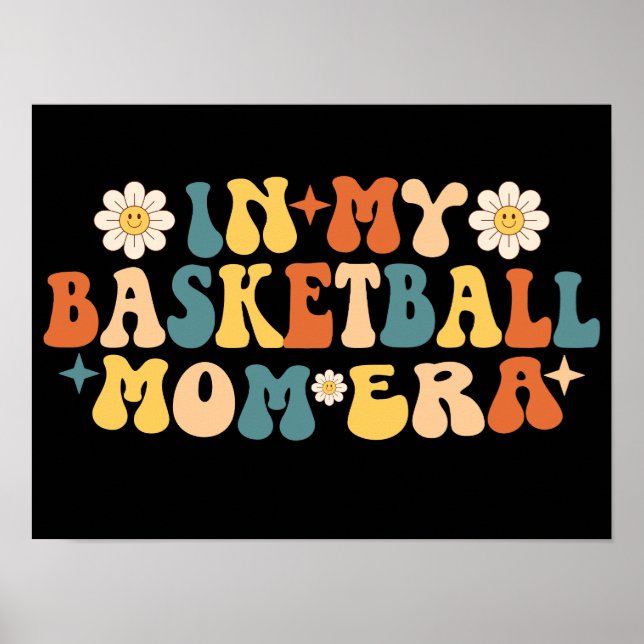 Póster En mi era Groovy, mamá de baloncesto (Frente)