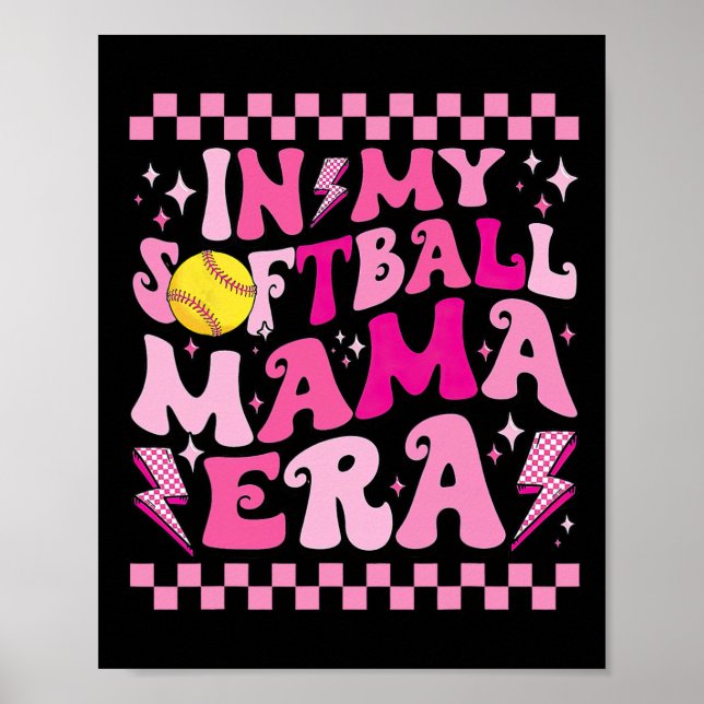 Póster En mi softball Mama Era Funny Halloween Family Mat (Frente)