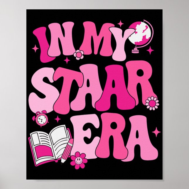 Póster En mi Staar Era Teacher Test Day State Testing Kid (Frente)