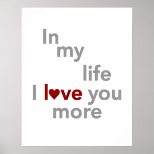 Póster En mi vida te amo más imprenta o poster