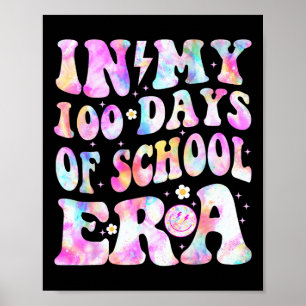 Póster En mis 100 días de escuela, sonrisa retro 100 días