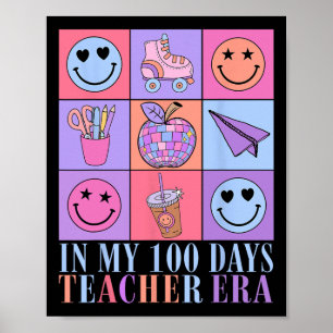 Póster En mis 100 días, la era del profesor, retro disco,