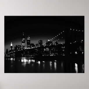 Póster en negro y blanco de la ciudad de Nueva Yor