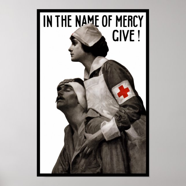 Póster En Nombre De Mercy Give - WW1 Redcross (Frente)
