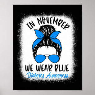 Póster En Noviembre, Nos Divertiremos De La Diabetes Azul