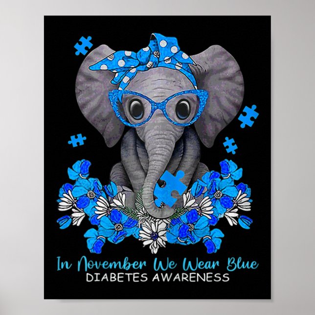 Póster En Noviembre Usamos Awarene De La Diabetes De Elef (Frente)