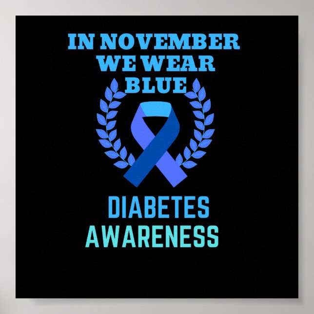 Póster En Noviembre, Usamos Conciencia Sobre La Diabetes  (Frente)