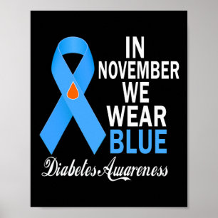 Póster En Noviembre Usamos Diabetes Azules Conciencia Azu
