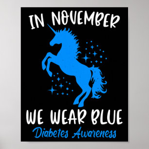 Póster En Noviembre, Usamos Diabetes Azules Diabetes Awar