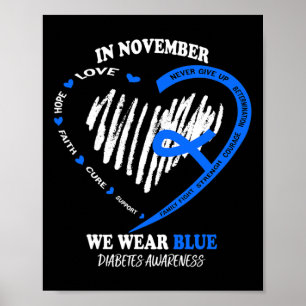 Póster En Noviembre, Usamos Diabetes Azules Y Desordenado