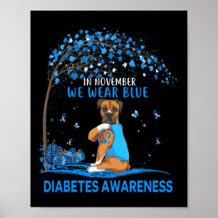 Póster En Noviembre Usamos Diabetes De Perro Tattoo Con B