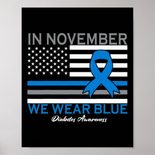 Póster En Noviembre Usamos Diabetes Diabéticos Azules T1d