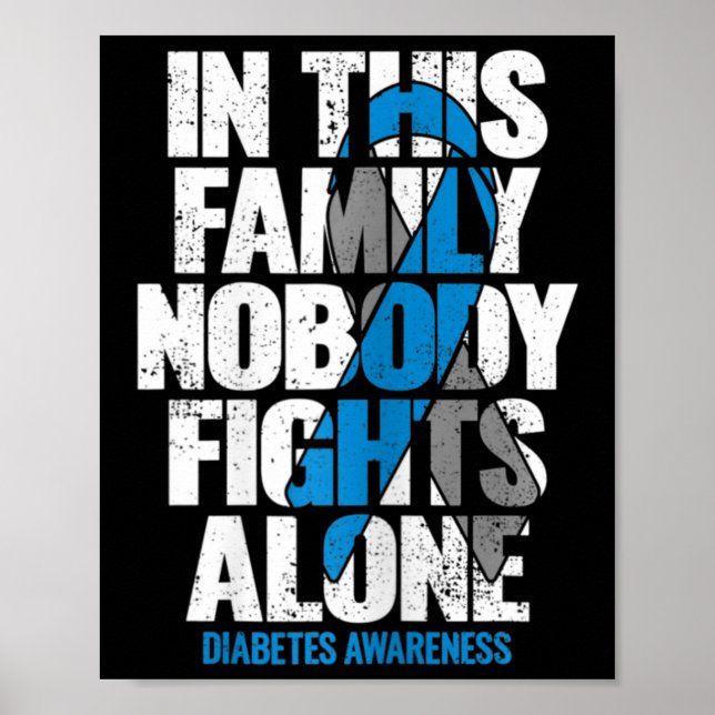 Póster En Noviembre Usamos Diabetes Diabéticos Azules T1d (Frente)