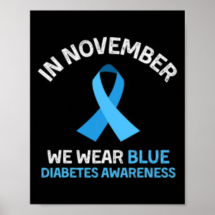 Póster En Noviembre, usamos el apoyo azul para la diabete