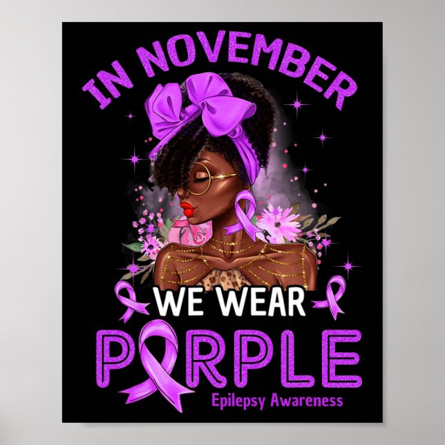 Póster En Noviembre Usamos Epilepsia De Mujeres Negras Mo (Frente)