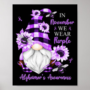 Póster En Noviembre Usamos Gnomes Púrpura Alzheimer Aware