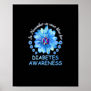 Póster En Noviembre Usamos La Diabetes De Girasol Azul Aw