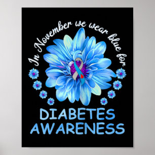 Póster En Noviembre Usamos La Diabetes De Girasol Azul Aw