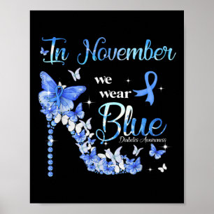 Póster En Noviembre Usamos Mariposas Azules Para La Diabe