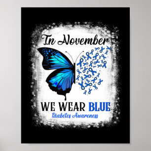 Póster En Noviembre Usamos Mariposas Azules Para La Diabe