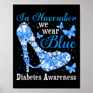 Póster En Noviembre Usamos Mariposas Azules Para La Diabe