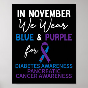Póster En Noviembre, usamos panacr con diabetes azul y pú
