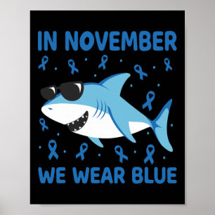 Póster En Noviembre, Usamos Un Niño Con Diabetes Azules P