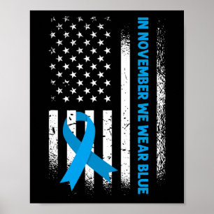 Póster En Noviembre Vivimos Azul - Conciencia sobre la di