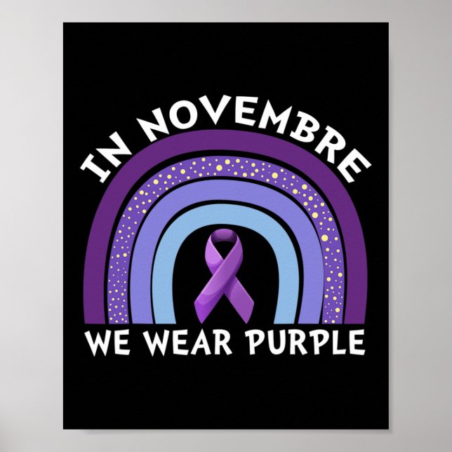Póster En Noviembre Vivimos El Cáncer Pancreático Morado  (Frente)