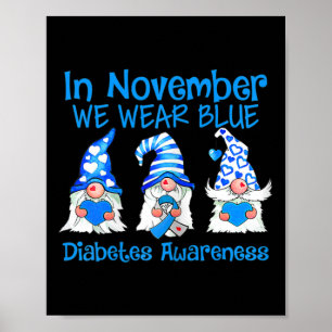 Póster En Noviembre Vivimos Gnomas Azules Diabetes T1d Co