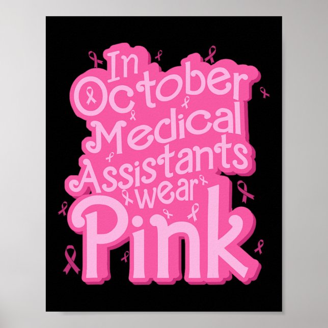 Póster En Octubre El Istant Médico Usa La Mama Rosa (Frente)