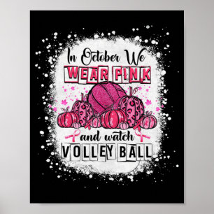 Póster En octubre llevamos un cáncer de mama de voleibol
