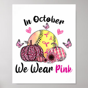 Póster En Octubre Nosotros Usamos Rosa Suave Conciencia D