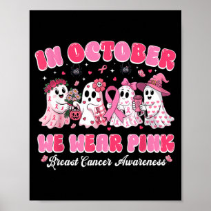 Póster en octubre usa rosa fantasma cáncer de mama Hallow