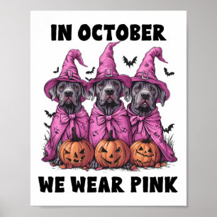 Póster En Octubre, Usamos Breas De Halloween Rosa