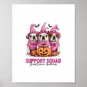 Póster En Octubre Usamos Bulldog Rosado Halloween Pechuga