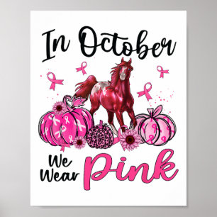 Póster En Octubre Usamos Calabaza De Caballo Rosa Leopard
