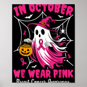 Póster En Octubre Usamos Cáncer De Mama De Bruja Rosa