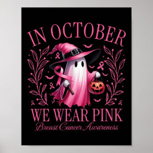 Póster En Octubre Usamos Cáncer De Mama De Bruja Rosa